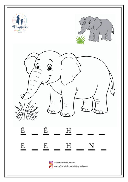 10 animaux sauvages à imprimer, colorier et compléter leurs noms en anglais et en français